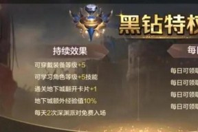 地下城中的黑钻活动有哪些？参与方式和奖励是什么？