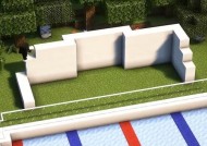 在Minecraft中建造足球场的方法是什么？