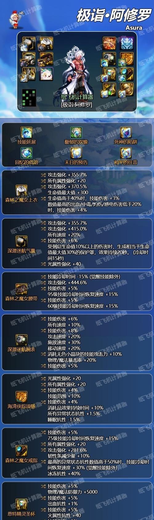 地下城阿修罗时装搭配哪些技能？  第1张