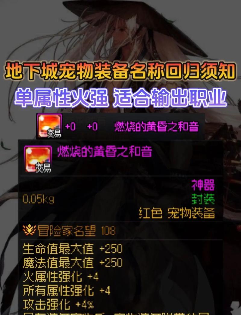 dnf宠物装备属性如何选择？选择装备属性的依据是什么？  第3张